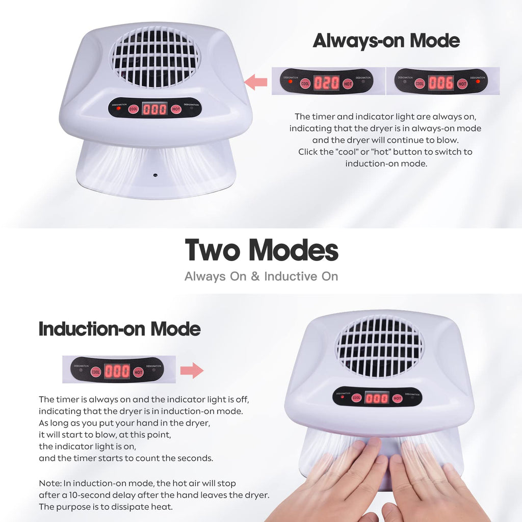 Gegong 300W Air Nail Dryer with Automatic Sensor, Warm and Cool Air