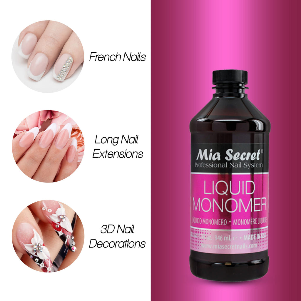Mia Secret 32 oz Liquid Monomer for Professional Acrylic Nails
