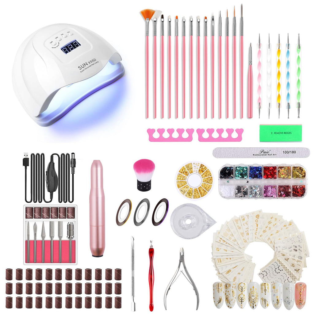 Portable Electric Nail Drill and UV LED Nail Lamp Kit
