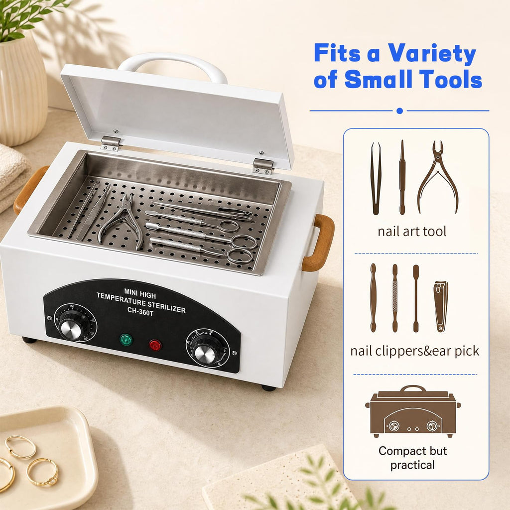 High Temperature Nail Tool Sterilizer Autoclave Machine, 110V 1.5L 300W