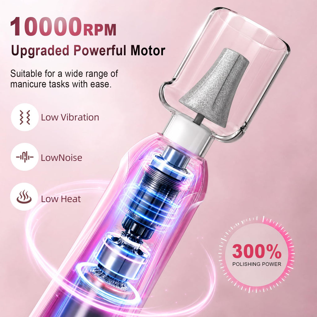 Pink Electric Nail Drill Kit with LED Light and Nail Drying Lamp