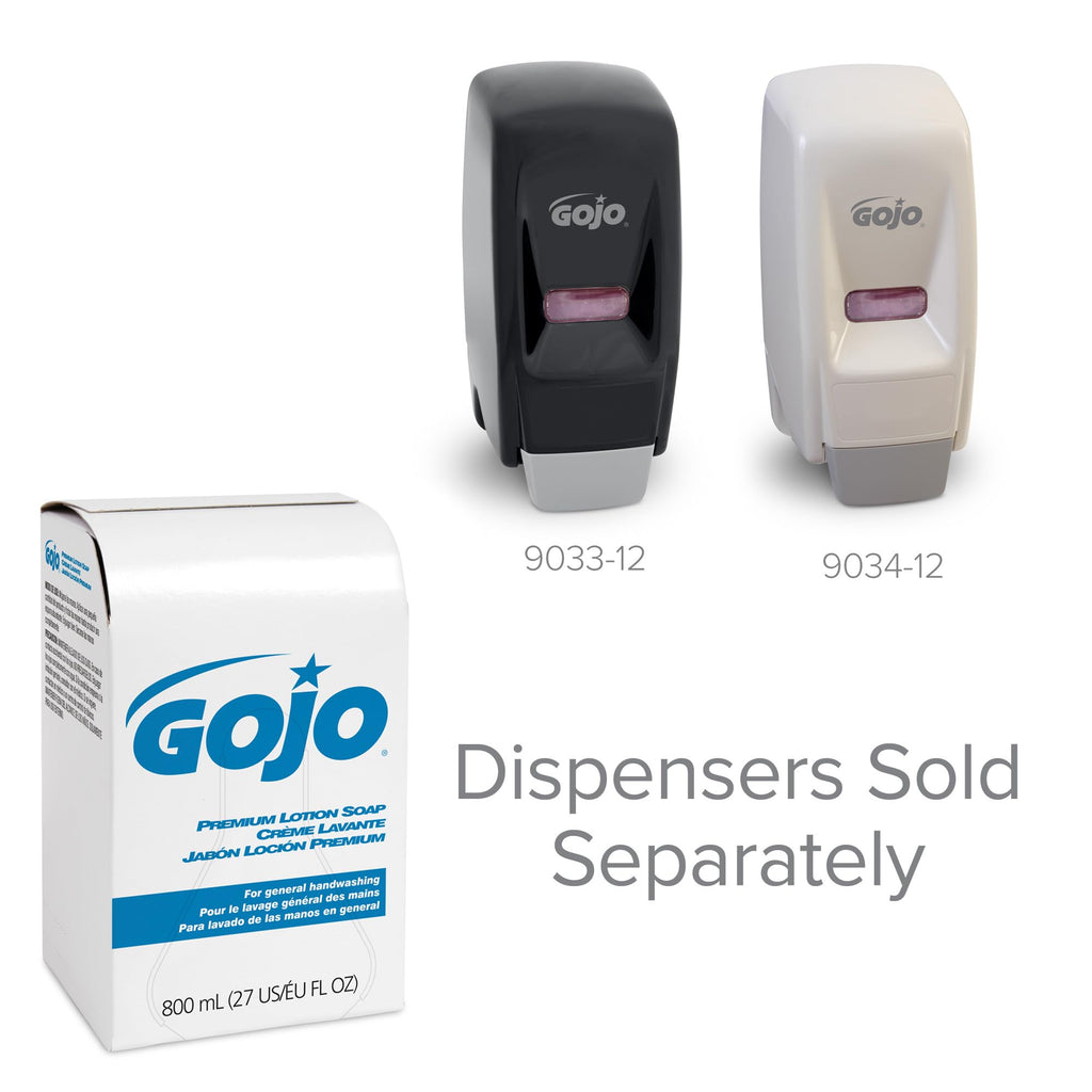 GOJO 800 Series Premium Lotion Soap Refill, Waterfall Scent, 12 Pack