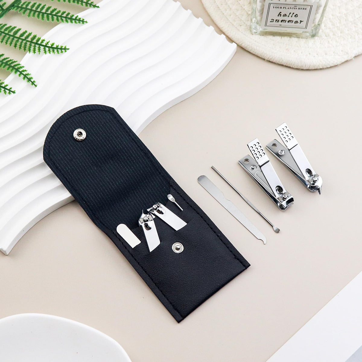 Stainless Steel 4-in-1 Nail Clipper Set with Case