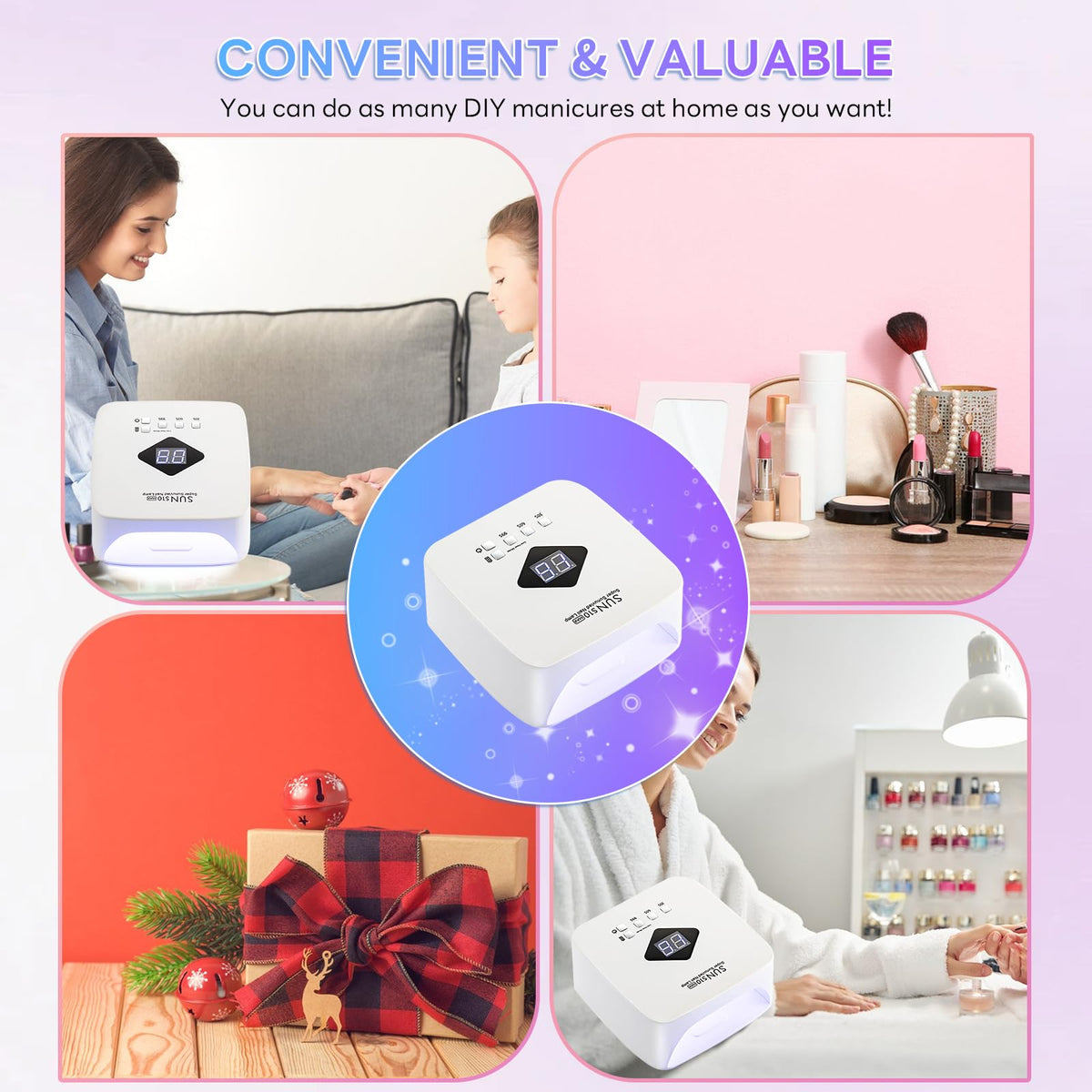 Cordless Nail Lamp 120W Rechargeable UV LED Gel Nail Dryer with 3 Timers S10