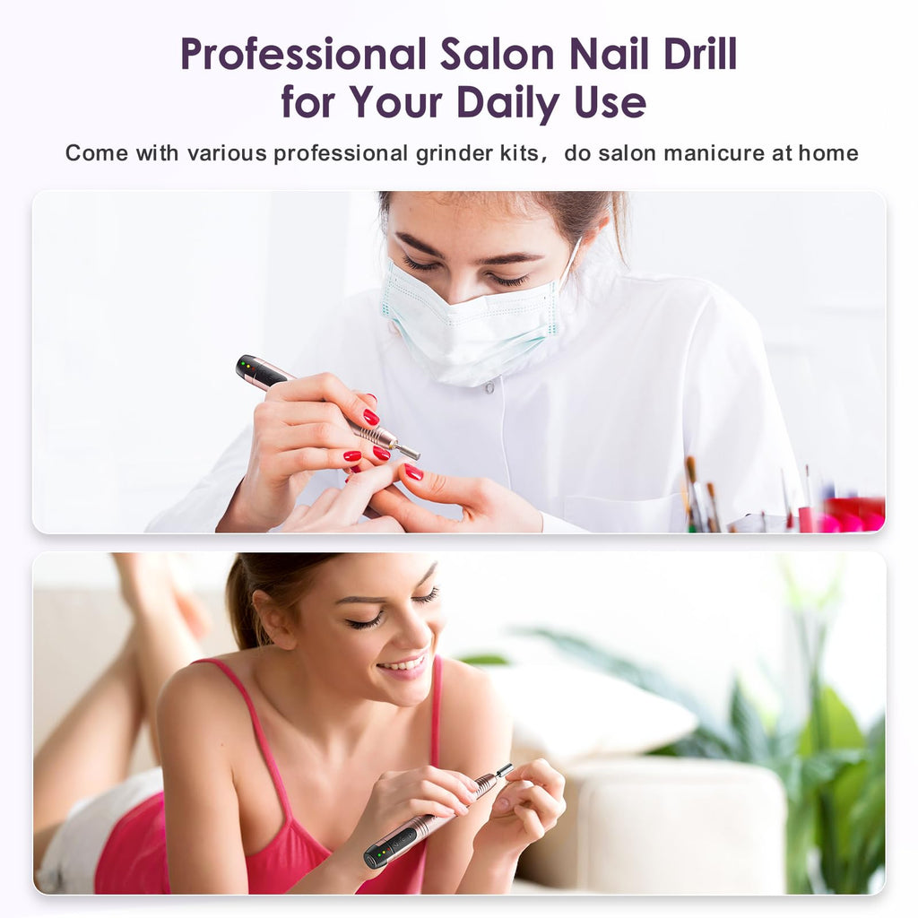 COSLUS C20 Cordless Nail Drill Electric File Kit for Manicure & Pedicure