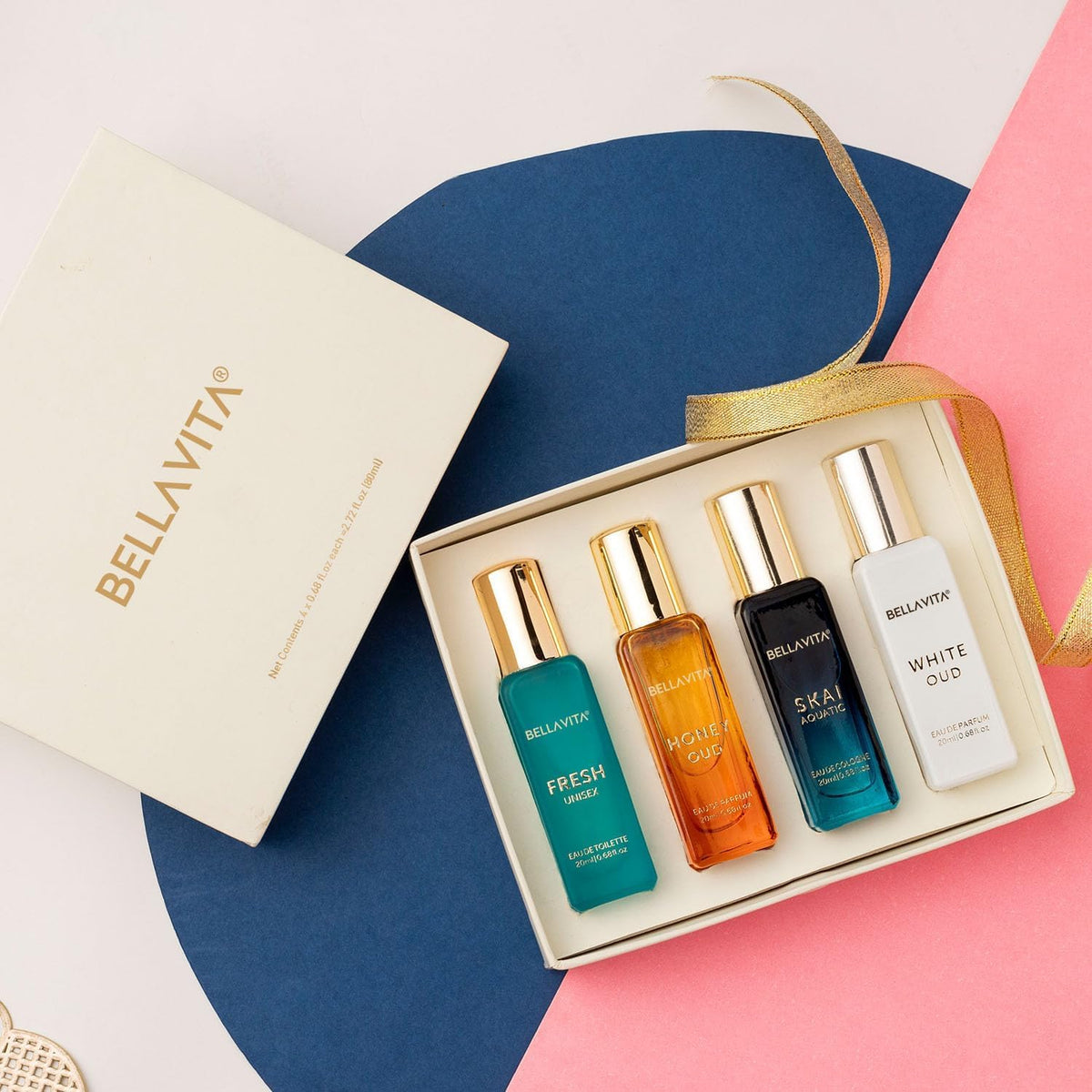 Bellavita Luxury Unisex Perfume Gift Set, White Oud, Skai & Fresh, 3 x 80ml