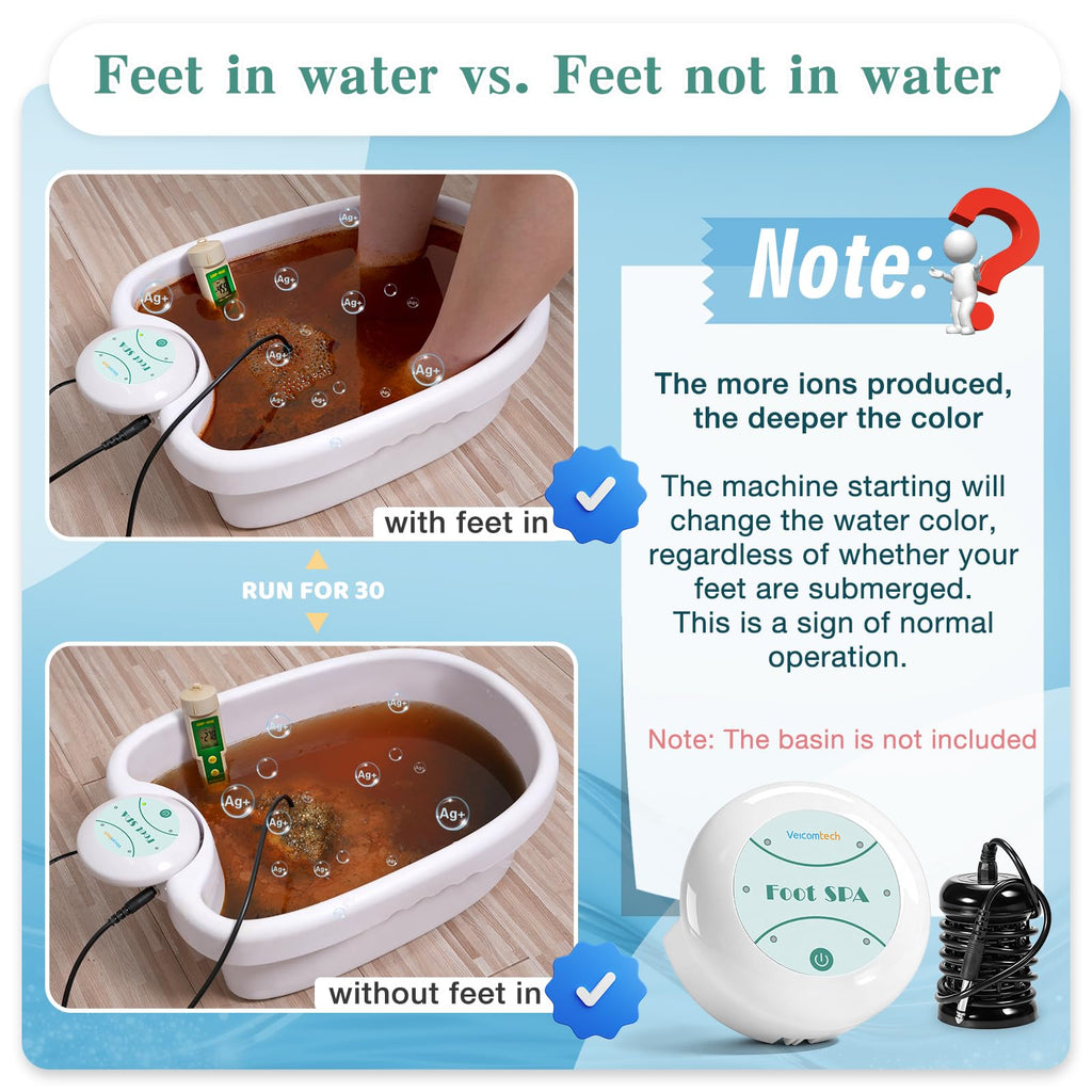 Portable Ionic Detox Foot Bath Machine with 30-Minute Timer