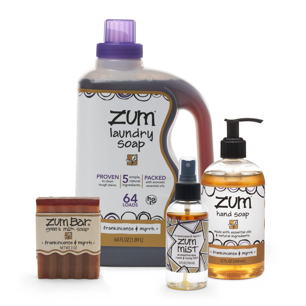 Zum Indigo Wild Home Essentials Bundle - Laundry, Hand, Room & Goat Milk Soap