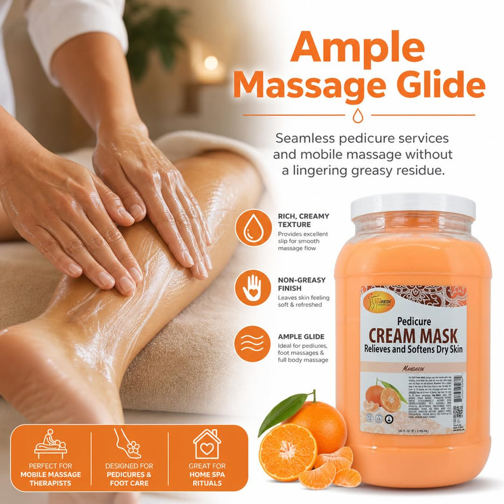 SPA REDI Body and Foot Cream Mask, Mandarin, 128 Oz