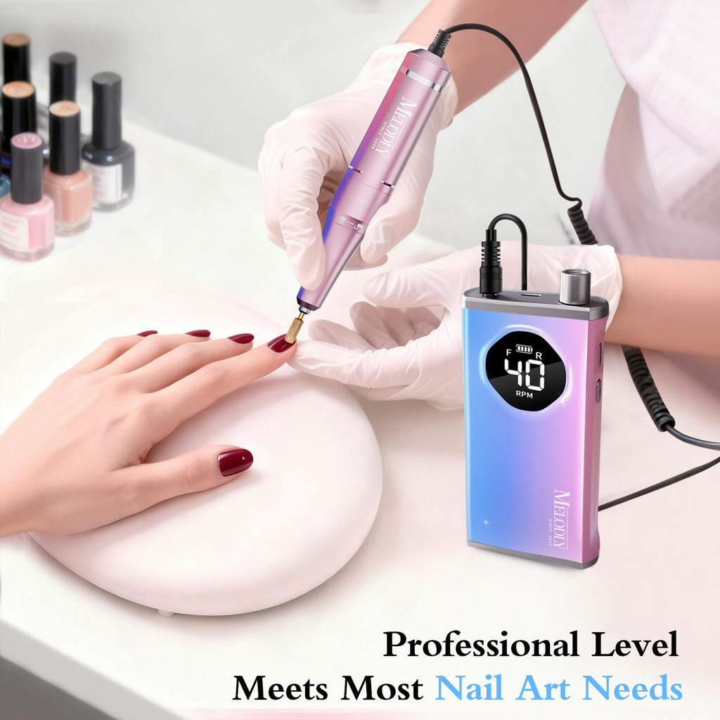 Melodly Professional Rechargeable Electric Nail Drill File Kit, 40000 RPM