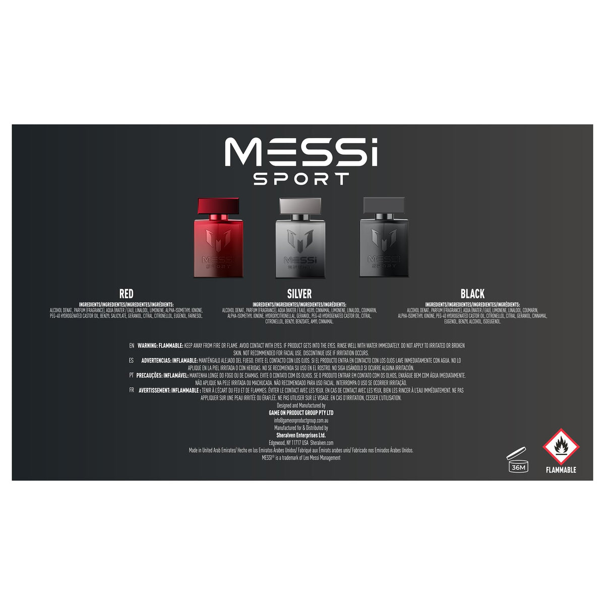 Messi Sport Coffret Black Red Silver Eau de Toilette Spray Set