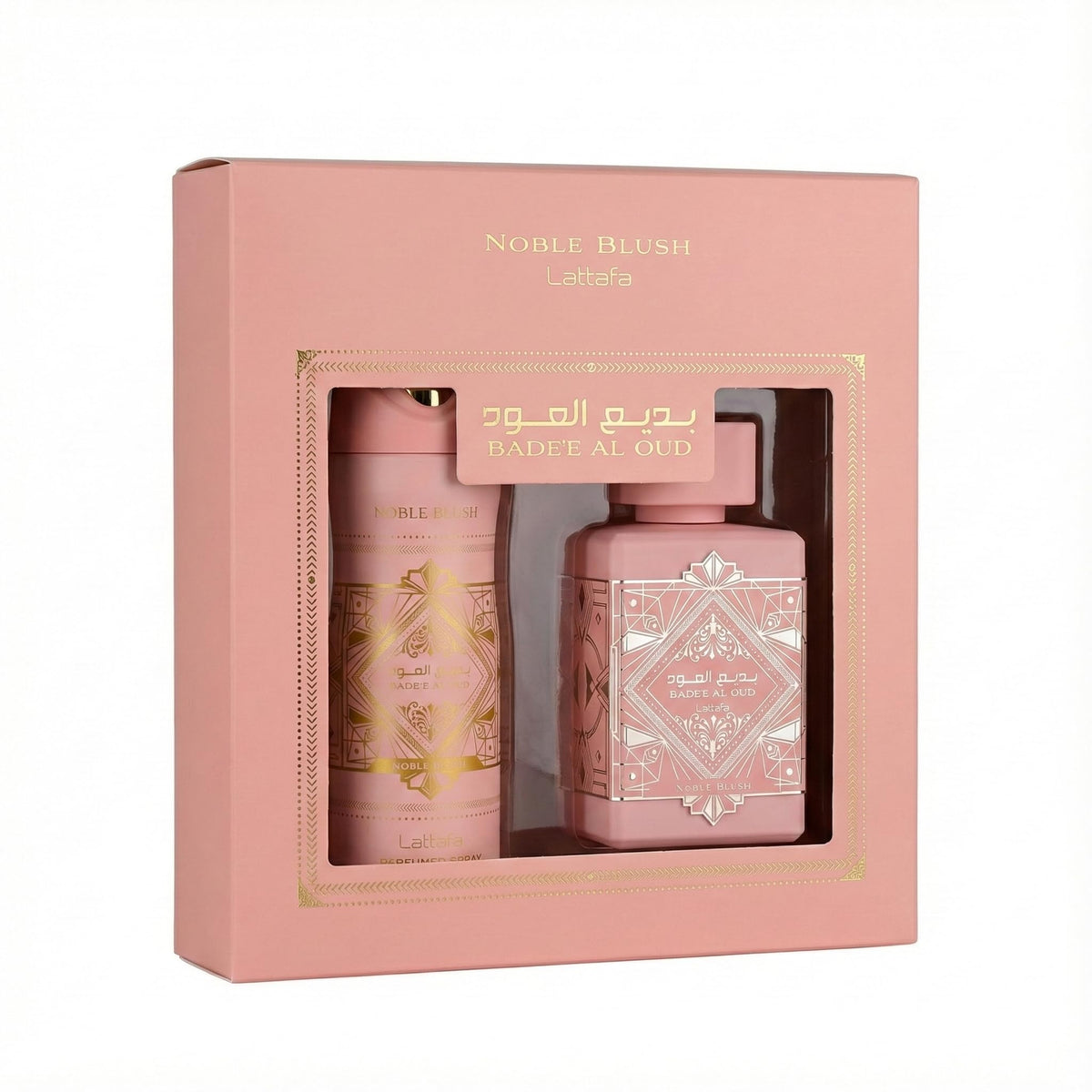 Lattafa Badee Al Oud Noble Blush 2-Piece Fragrance Gift Set