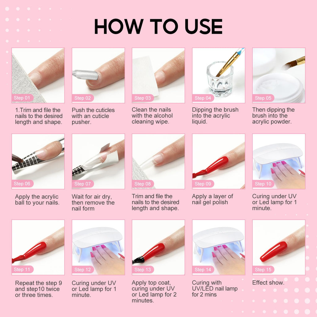 COSCELIA Acrylic Nail Kit with Acrylic Powder