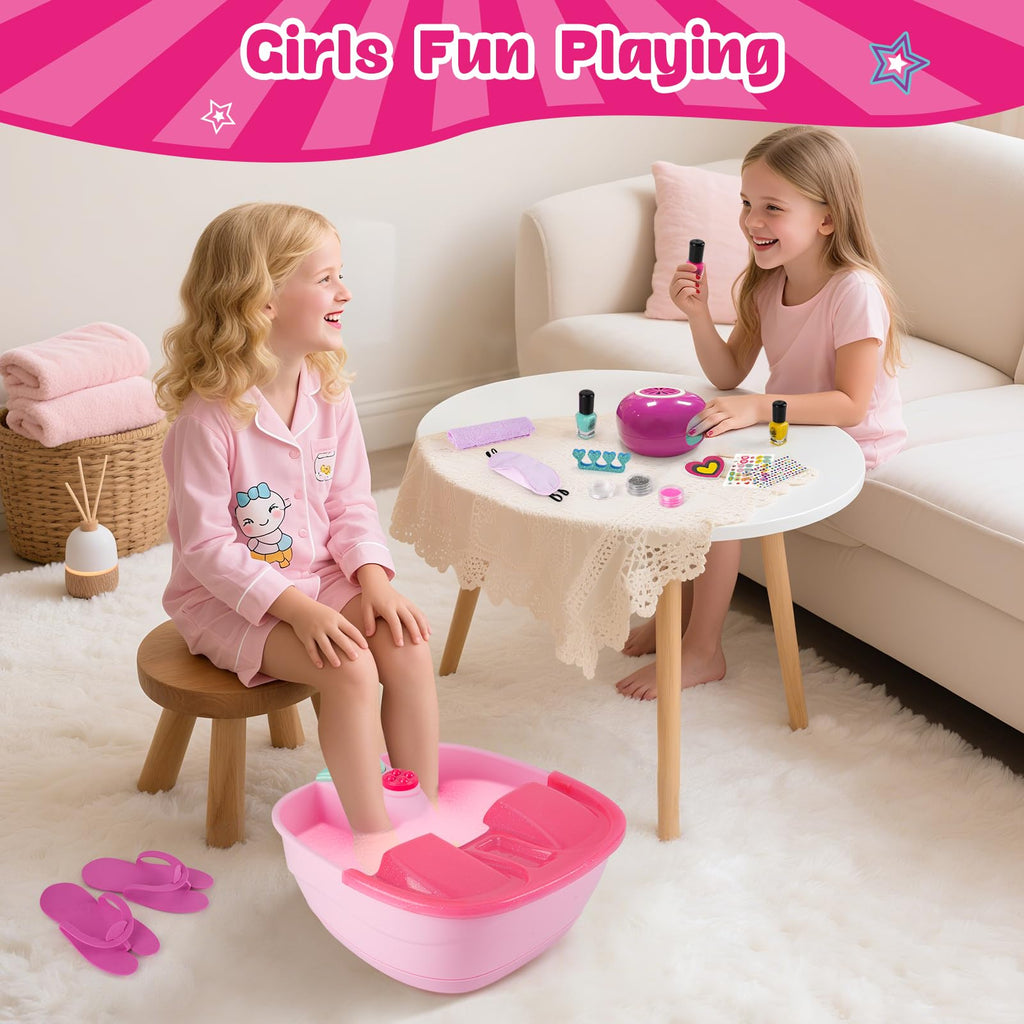 Auntyfey Kids Spa Day Kit for Girls with Foot Spa and Accessories
