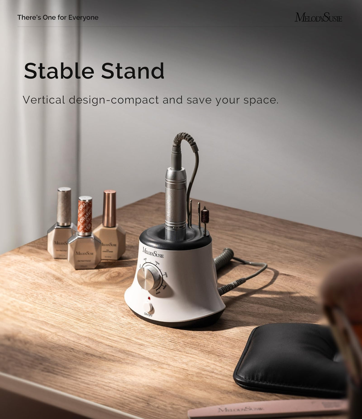 MelodySusie Electric Nail Drill with Foot Pedal and Bit Storage