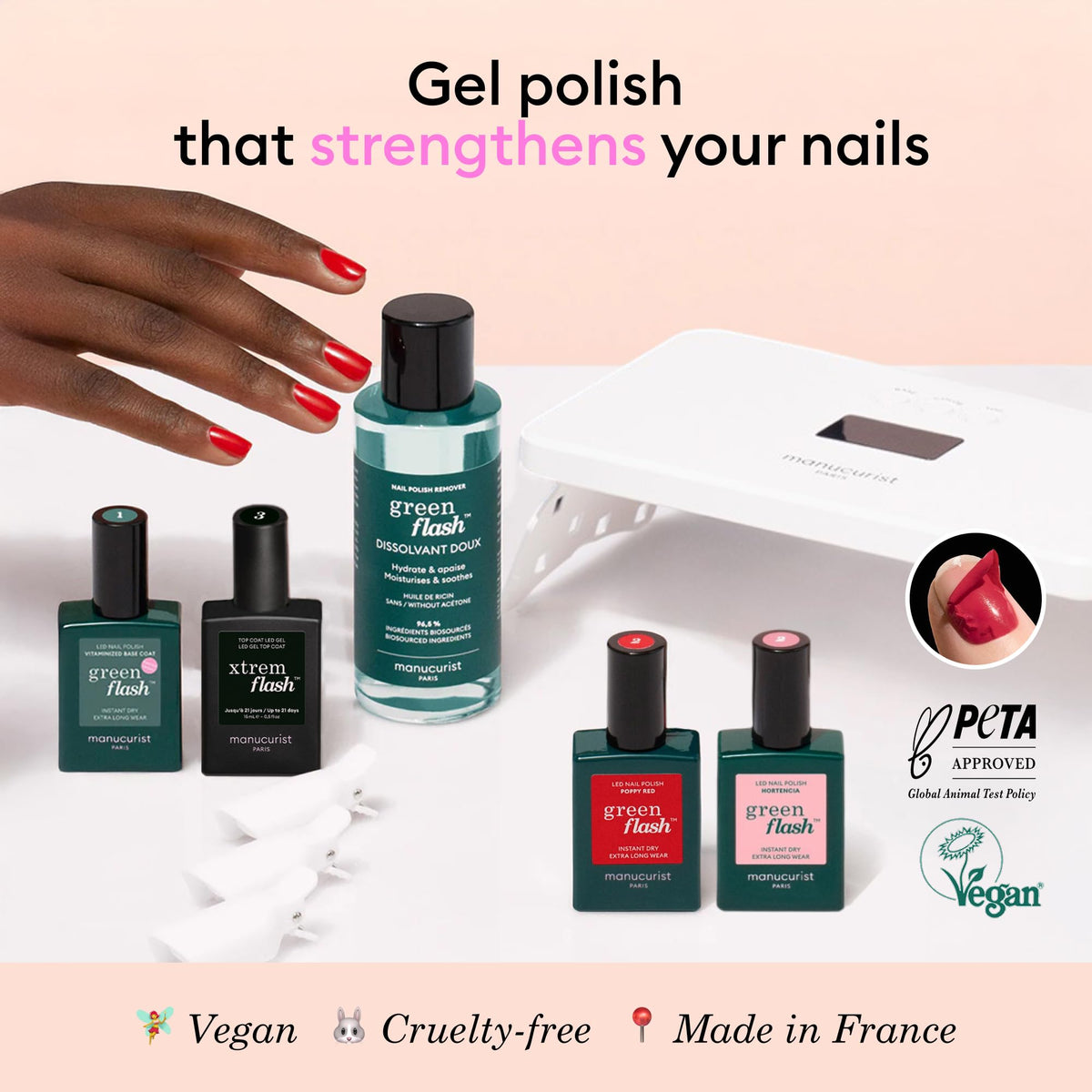 Manucurist Green Flash Gel Nail Polish Kit with LED Lamp