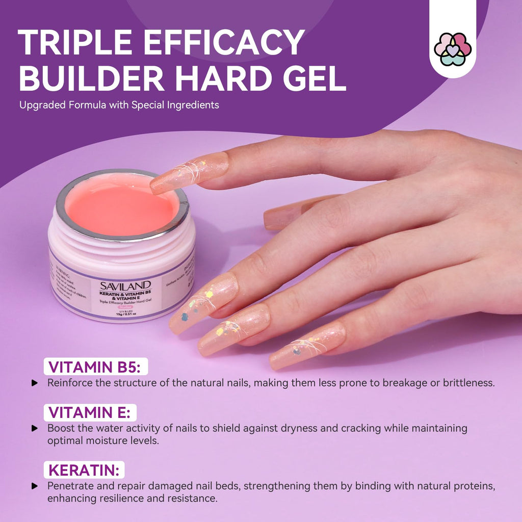 SAVILAND Builder Gel Nail Kit for Nail Extension, Strengthening and Shaping