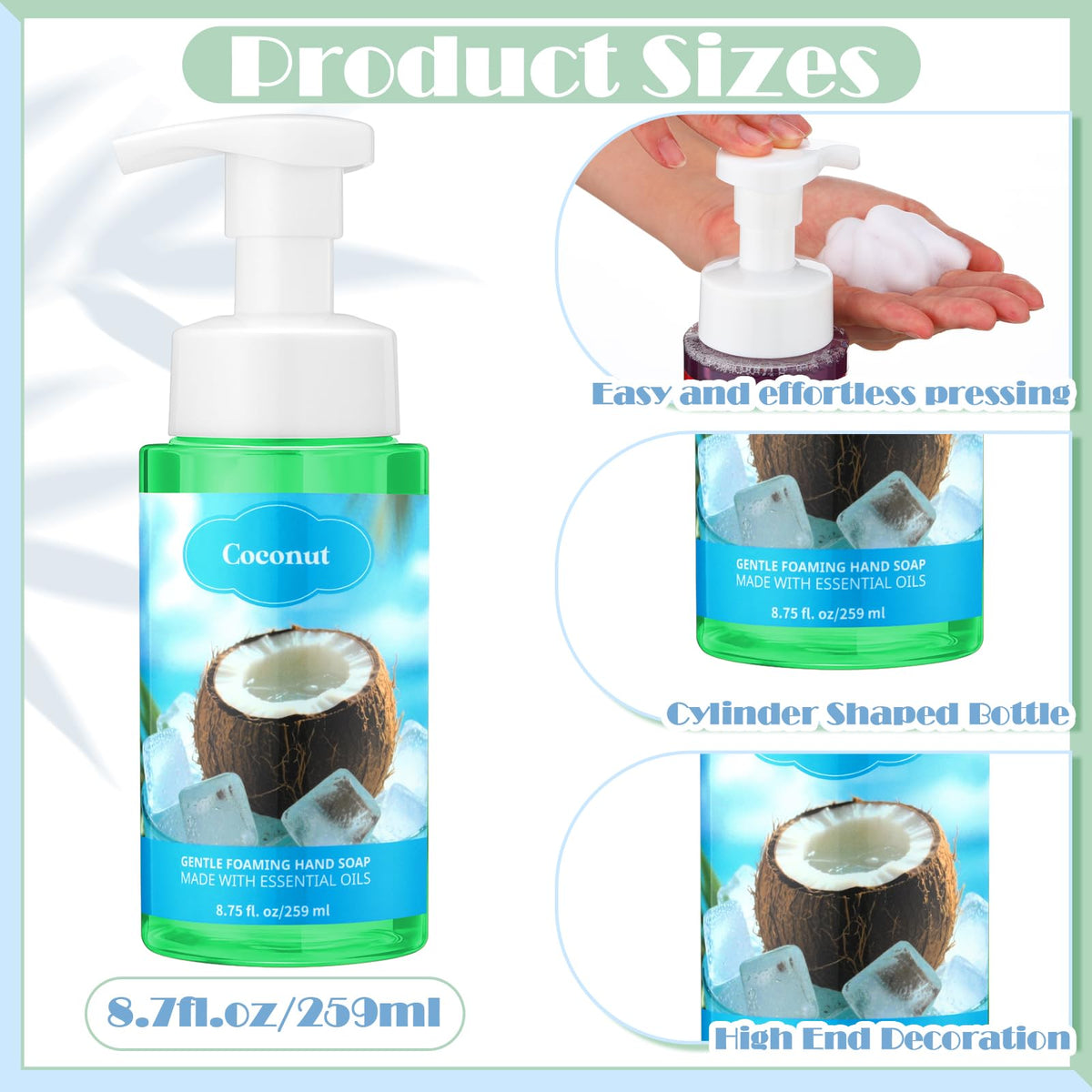6 Pack Foaming Liquid Hand Soap with Pump, Moisturizing Scented Hand Wash