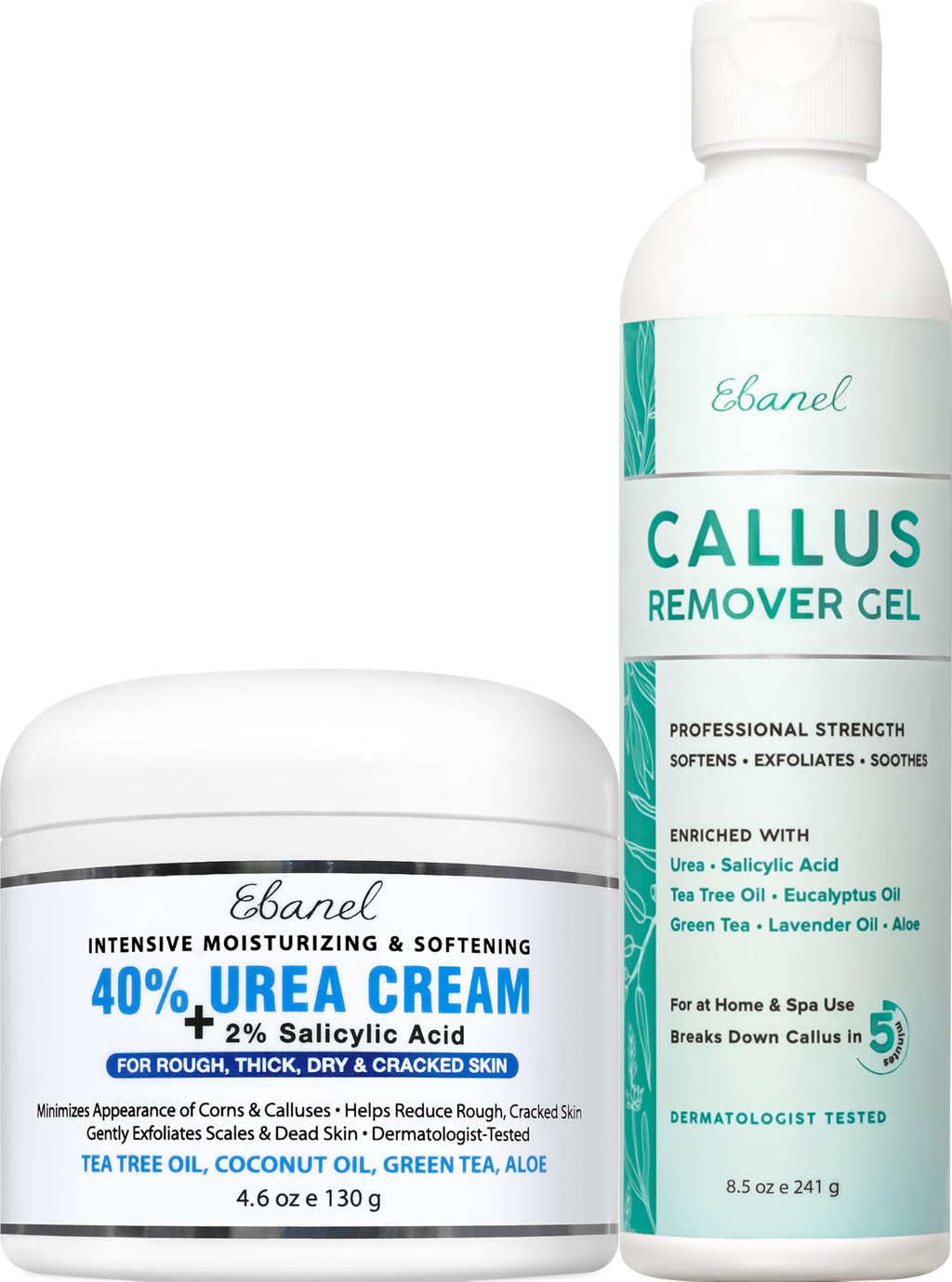 Ebanel 2-Step Callus Remover Gel & Urea 40% Foot Cream Set