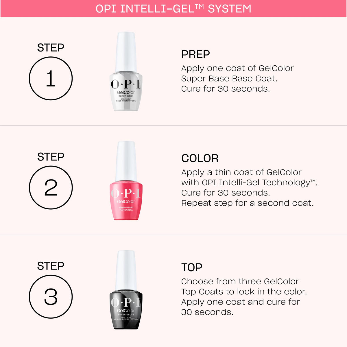 OPI GelColor LED-Cure Gel Nail Coats