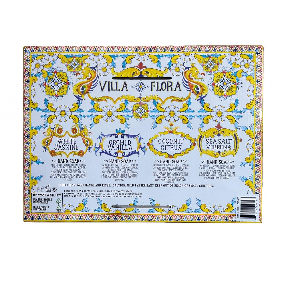 Home and Body Company Villa Flora Liquid Hand Soap Set of 4