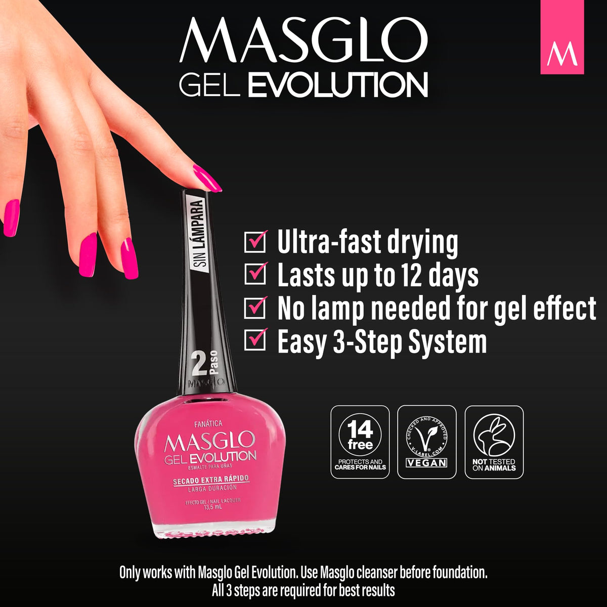 MASGLO Gel Evolution Nail Polish, No UV/LED Lamp Needed
