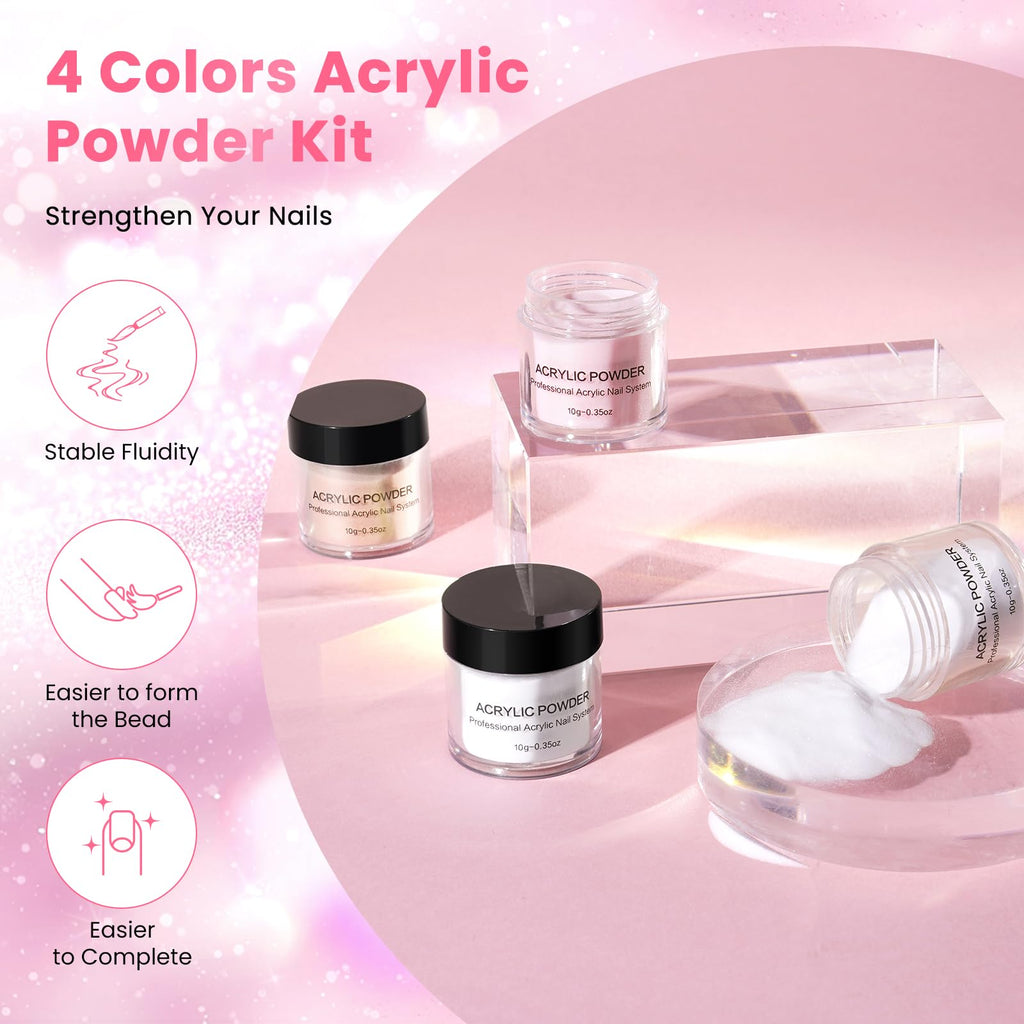 Acrylic Nail Kit for Beginners with Practice Finger, UV Light and Nail Art Tools