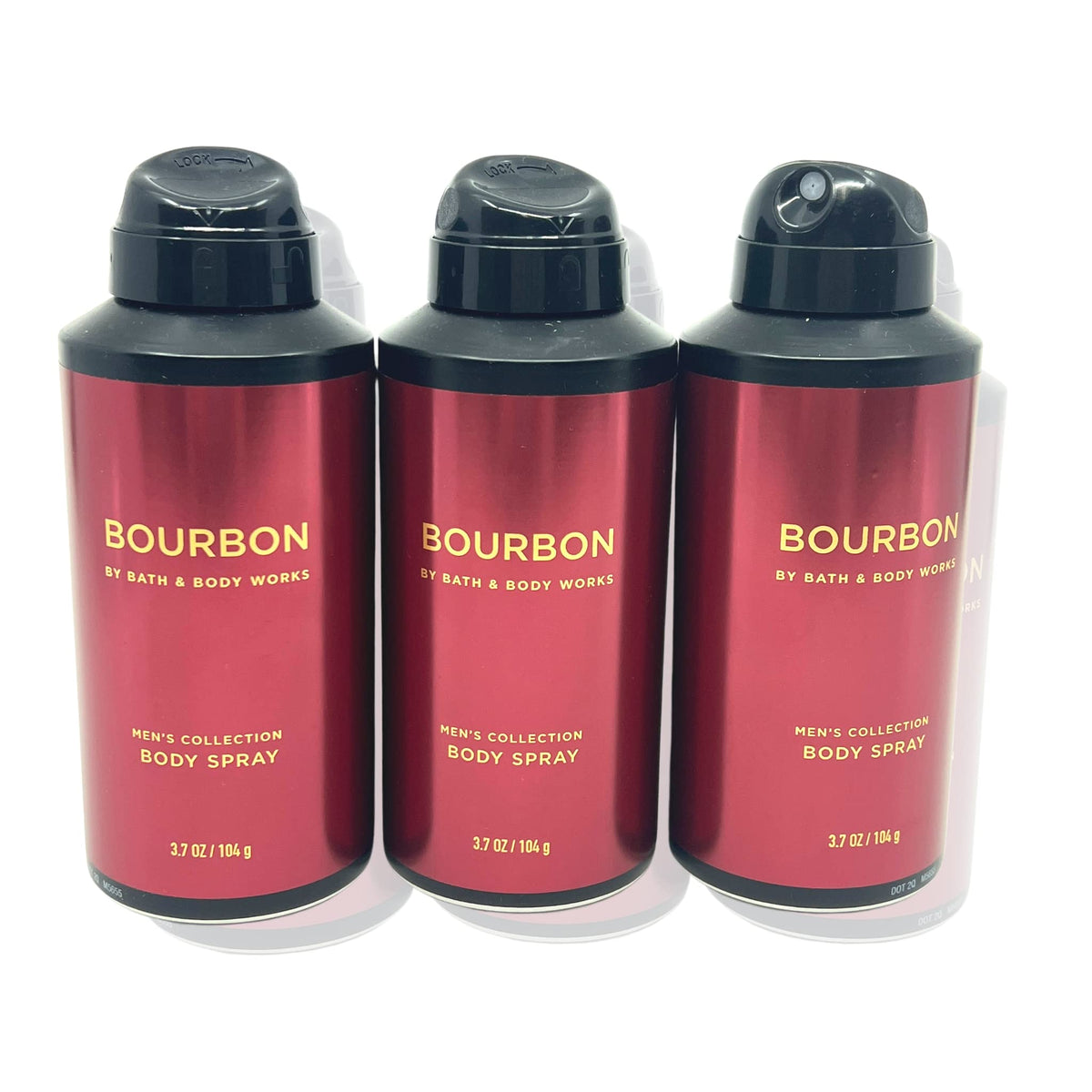 Bath & Body Works Bourbon Body Spray for Men, 3.7 oz, Pack of 3