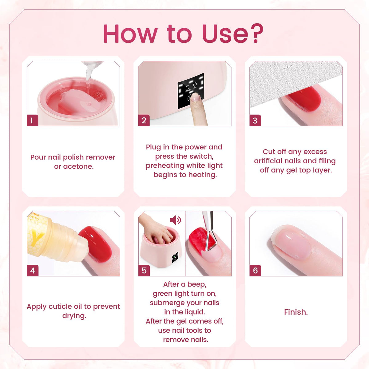 Yokilly Heated Electric Nail Soaking Bowl for Nail Polish Removal