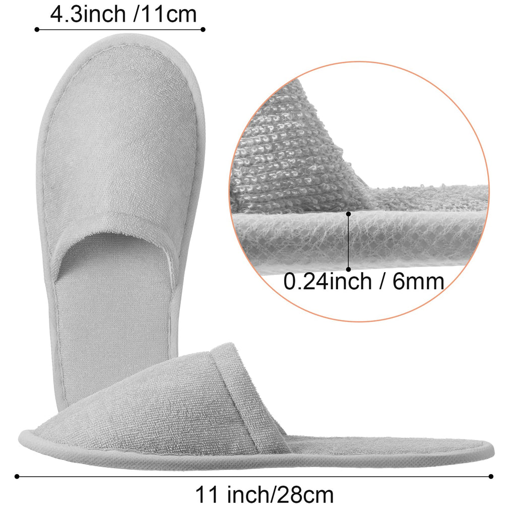 Geyoga 24 Pairs Disposable Guest Slippers with Soft Toweling and EVA Sole