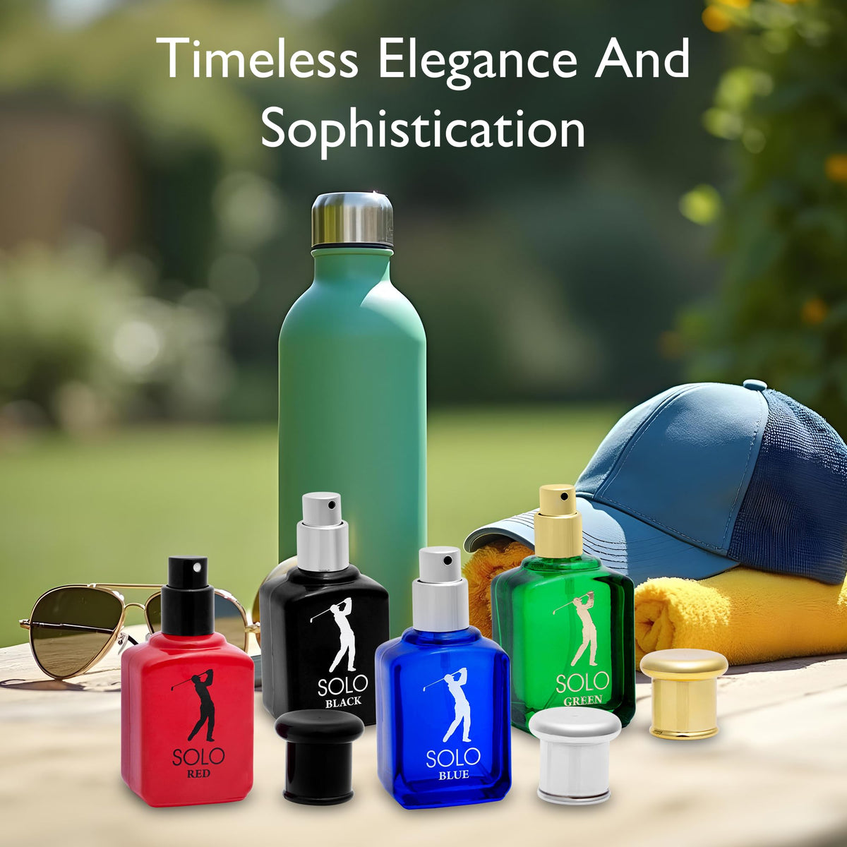 NovoGlow Solo 4-Piece Mini Fragrance Set for Men, Woody Citrus Spicy Scents