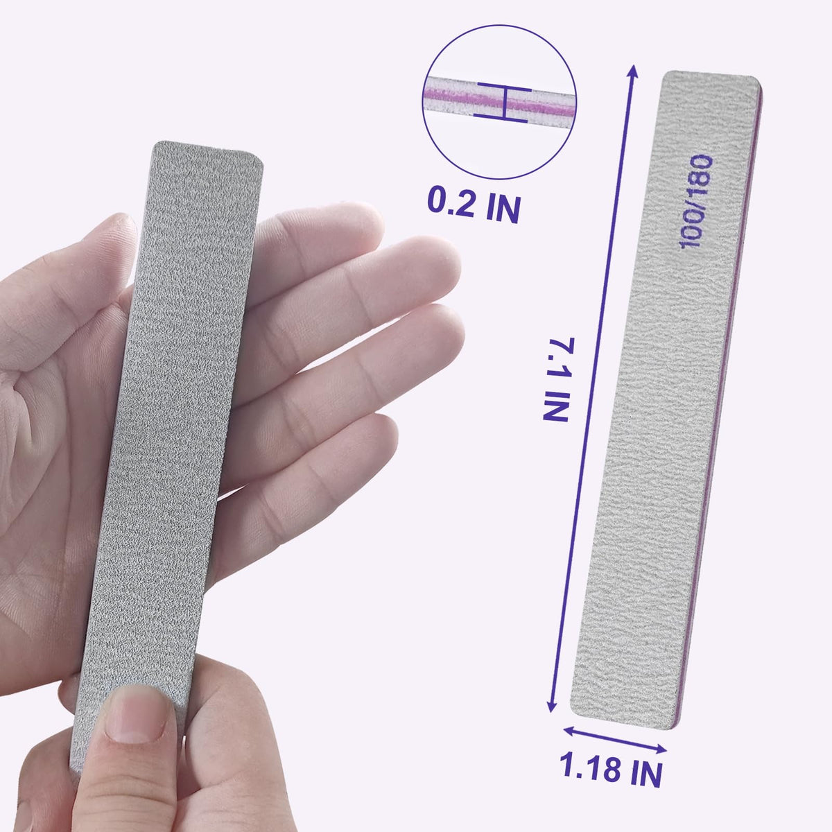 HomeyEra 100/180 Grit Double-Sided Nail Files