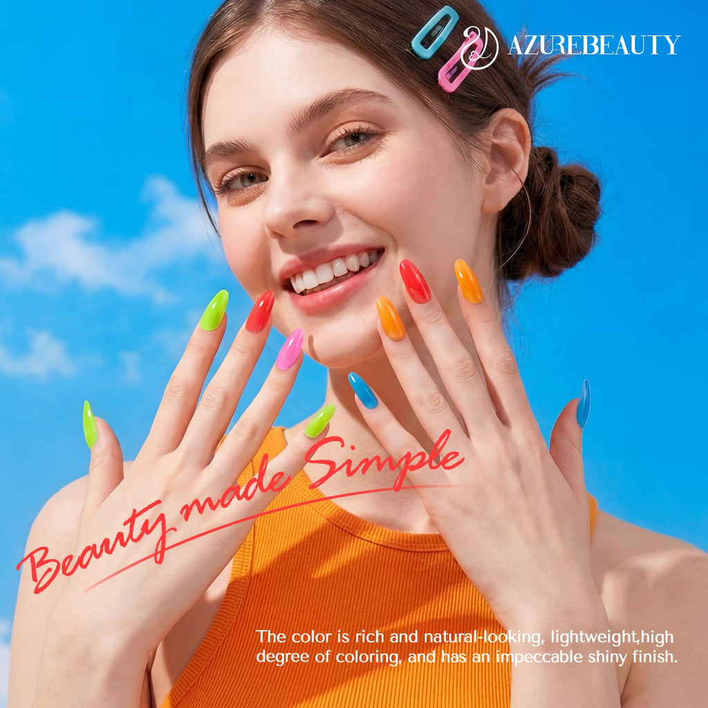AZUREBEAUTY 42-Piece Dip Powder Nail Kit, 32 Colors with Base, Top Coat & Activator