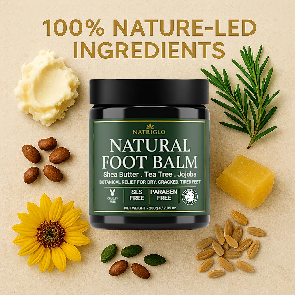 Organic Tea Tree Foot Balm for Dry, Cracked Feet and Heels
