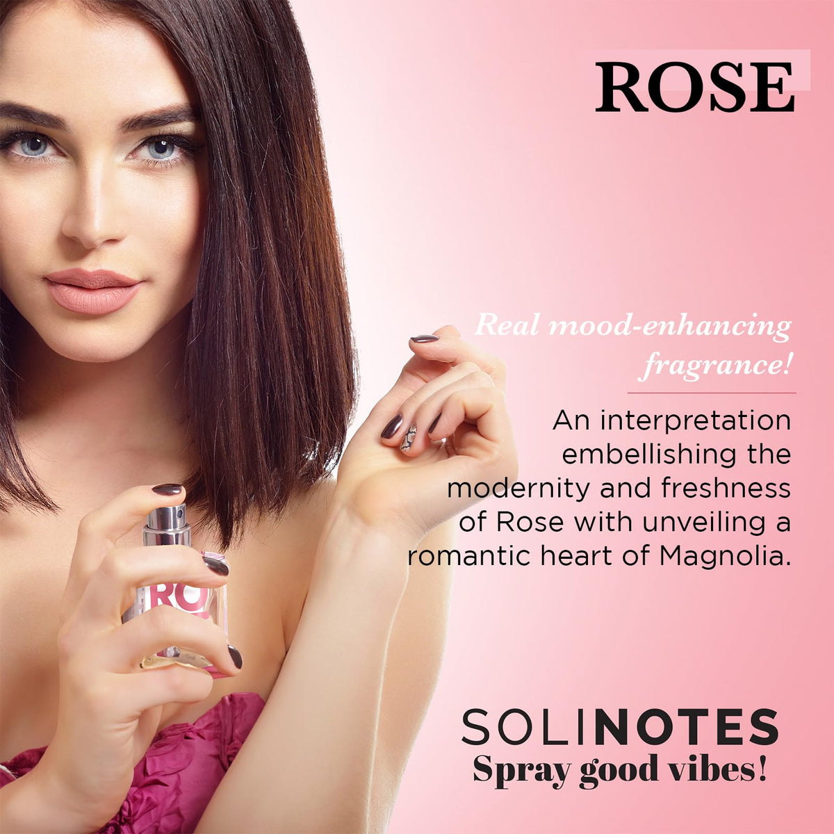 Solinotes Rose Eau de Parfum with Peony, Musk, Rose & Magnolia, 1.69 Fl Oz