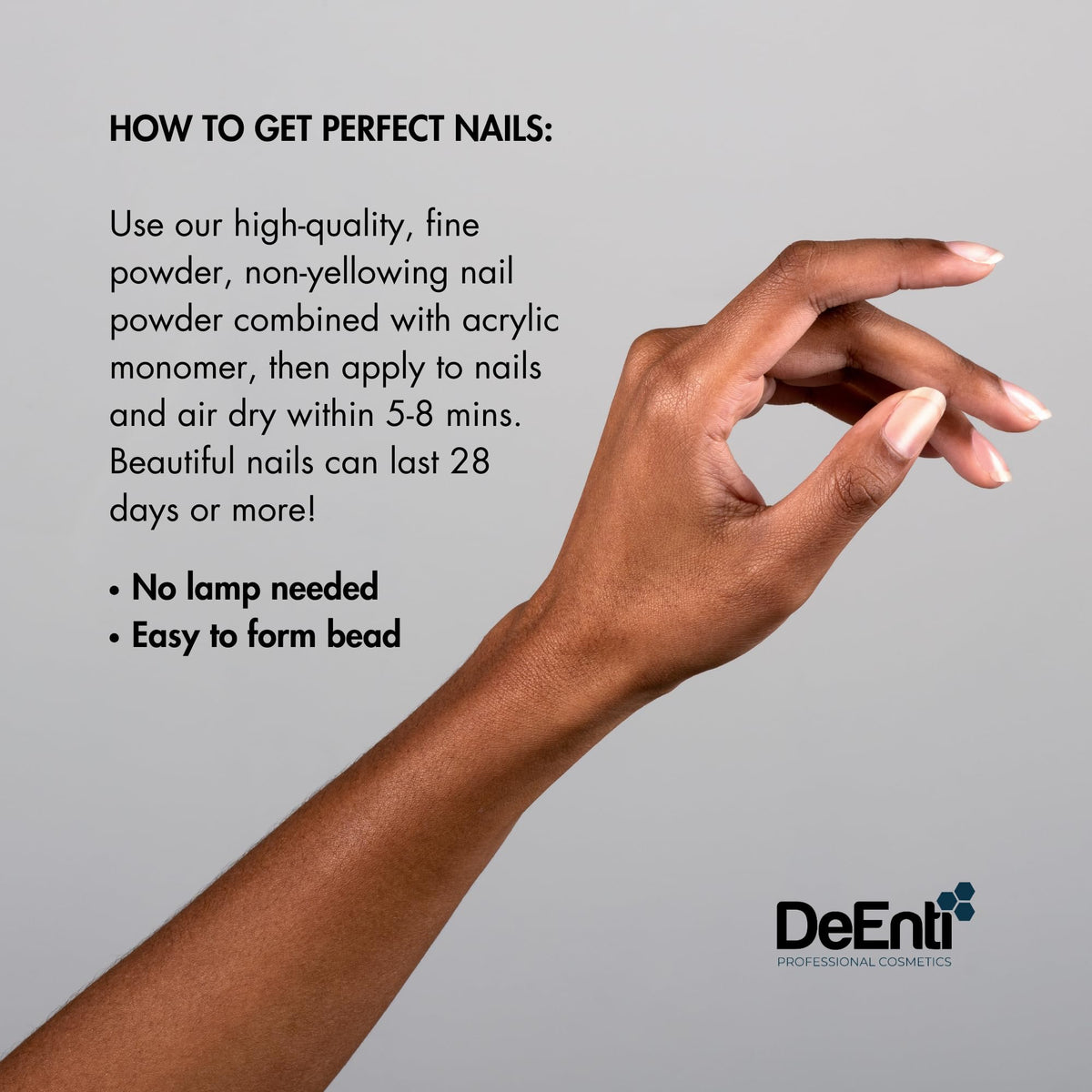 DeEnti Acrylic Nail Powder - Professional Nail Enhancement Powder