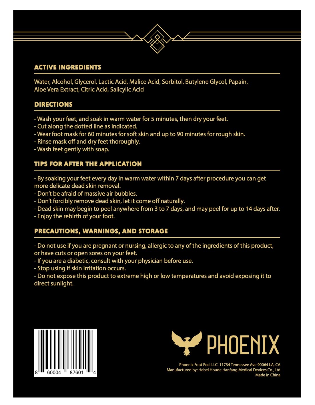 Phoenix Foot Peel for Men - Extra Strength Callus Remover