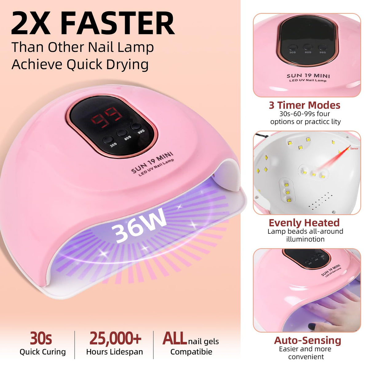Acrylic Nail Kit with Drill, UV Light and Nail Art Accessories