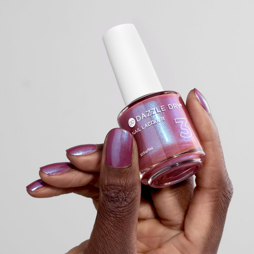 Dazzle Dry Nail Lacquer Step 3 School Spirit Mauve Blue Shimmer 0.5 fl oz