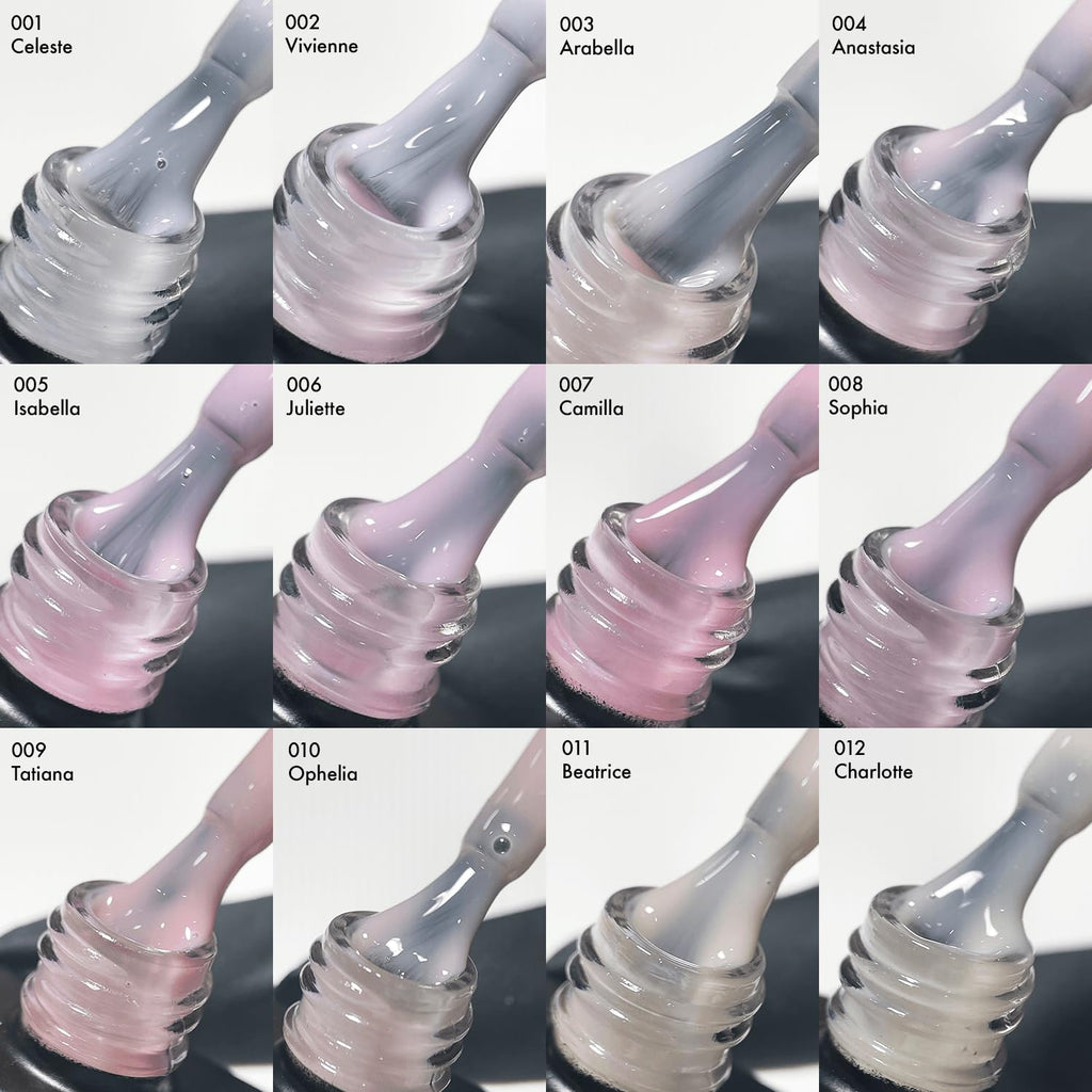 MakarttPro Builder Nail Gel in a Bottle, 12 Neutral Cover Colors, 17ml
