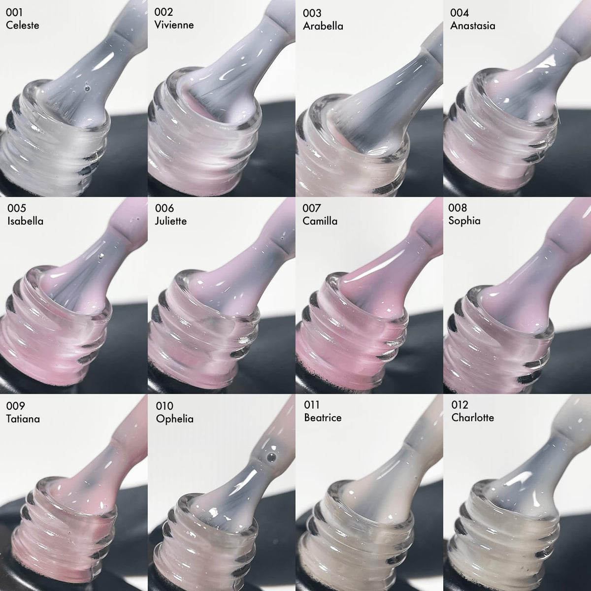 MakarttPro Builder Nail Gel in a Bottle, 12 Neutral Cover Colors, 17ml