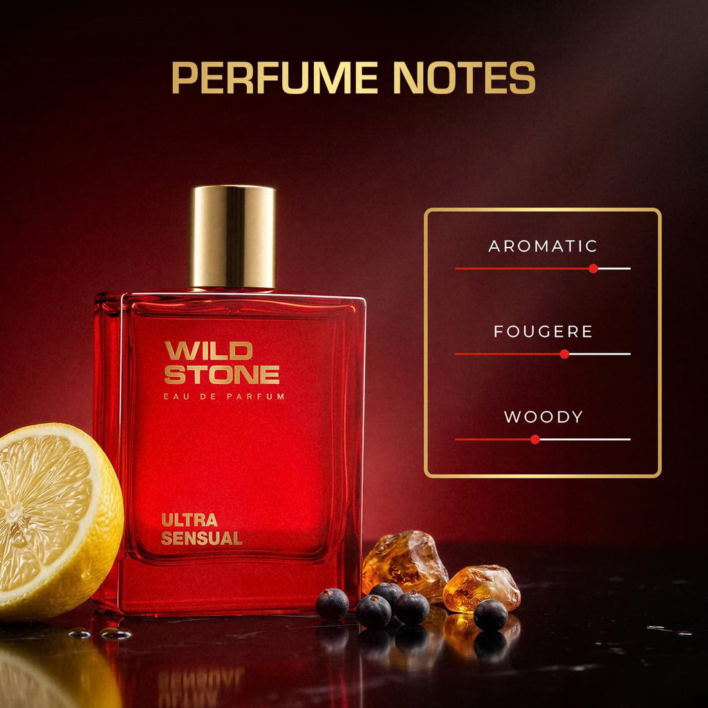 Wild Stone Ultra Sensual Eau De Parfum for Men, 3.38 oz / 100 ml
