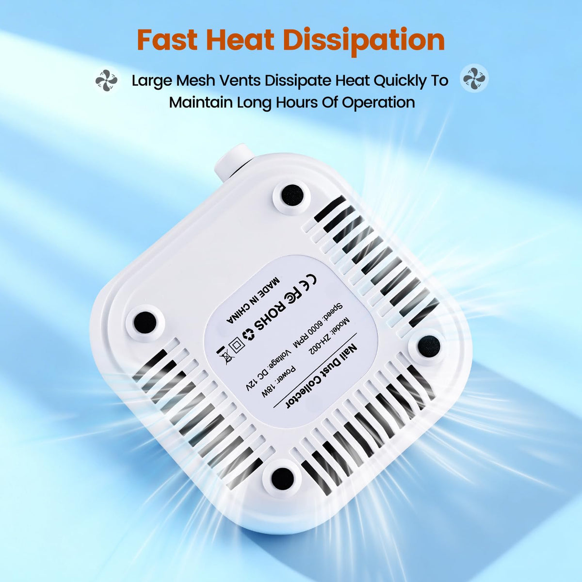 JODSONE Mini Nail Dust Collector with Powerful Suction