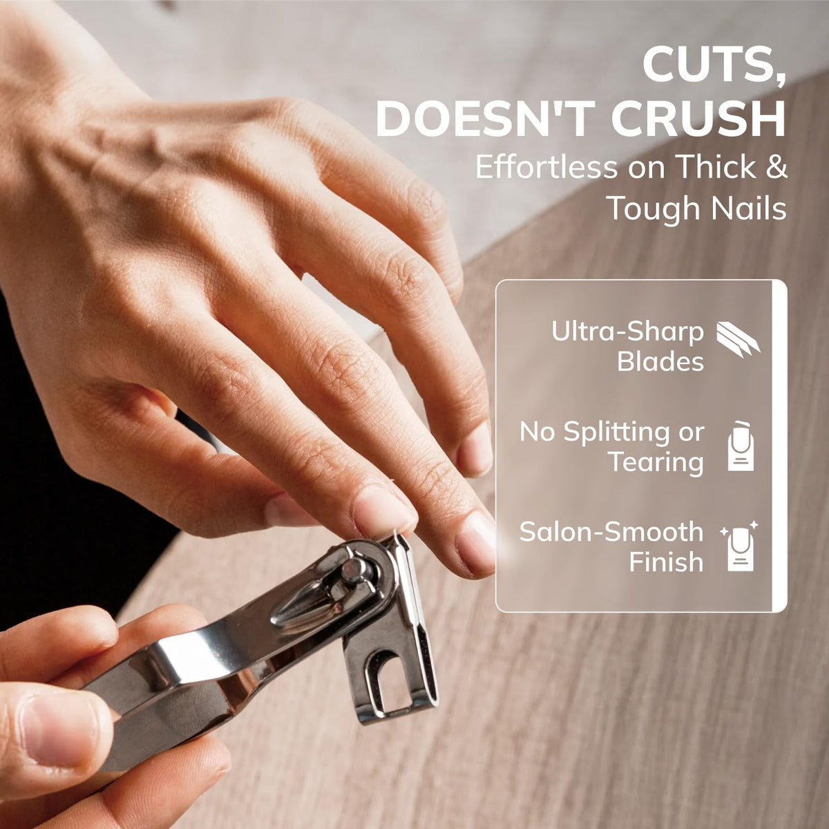 Swissker Professional Stainless Steel Nail Clippers with Rotating Head