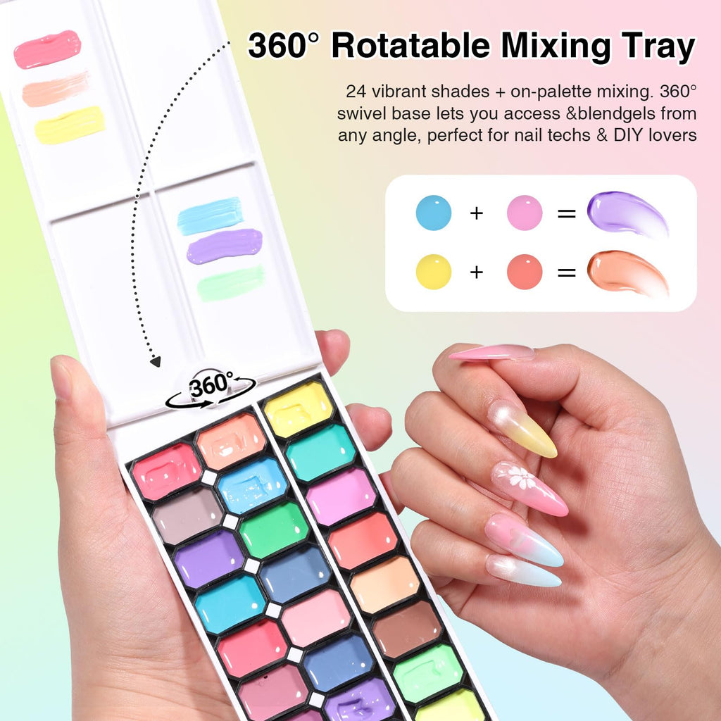 Patting Nail Gel Polish Palette with Sponge Applicators