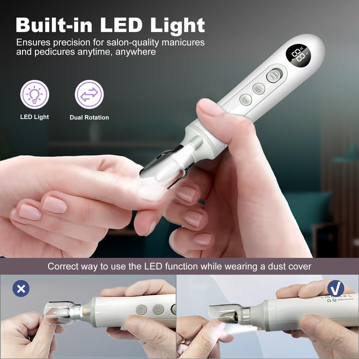 Cordless Electric Foot Callus Remover and Manicure Pedicure Kit