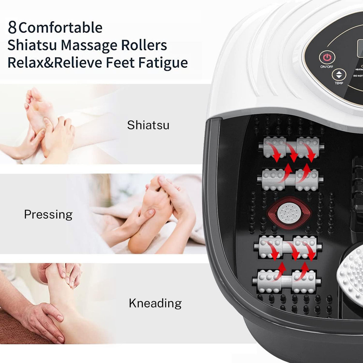 closewave Foot Spa Bath Massager with Heat, Red Light & Oxygen Bubbles
