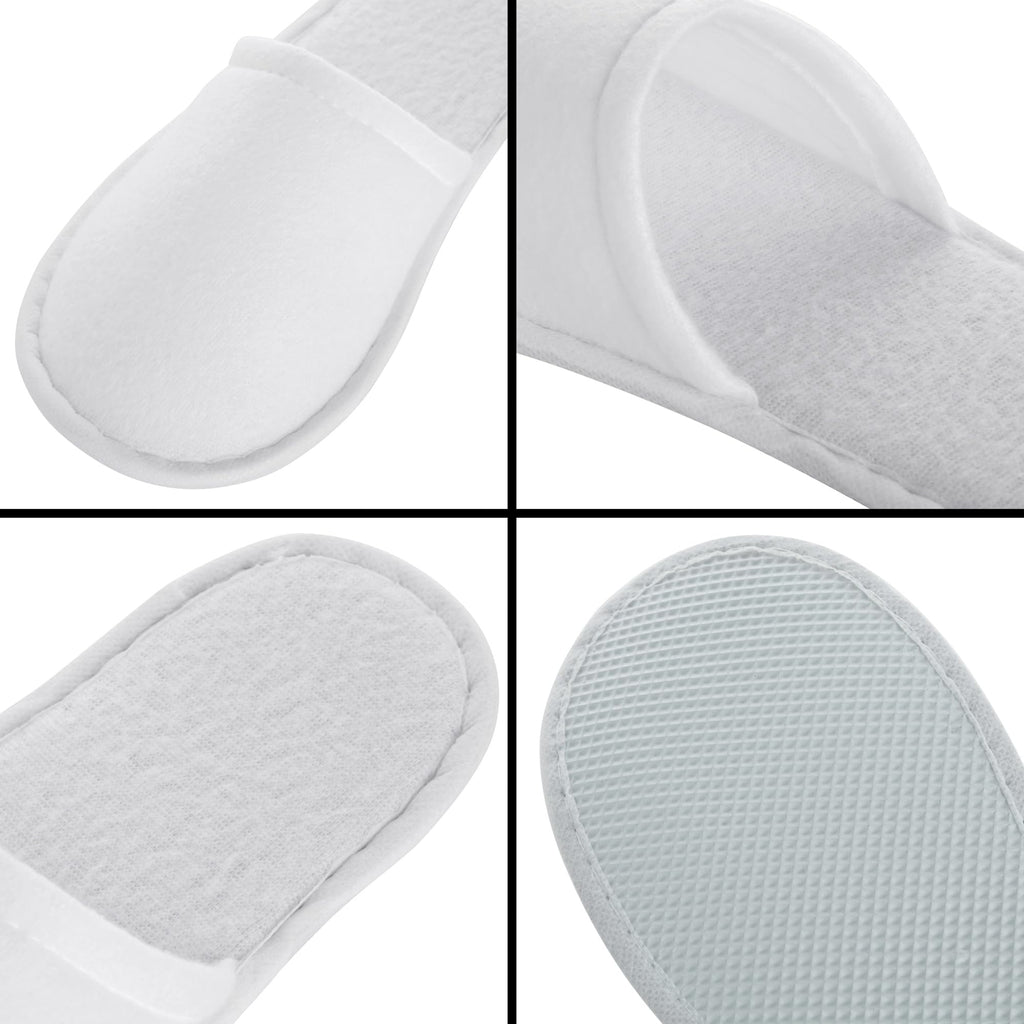 Juvale Disposable Guest Slippers, White, Medium, Pack of 24