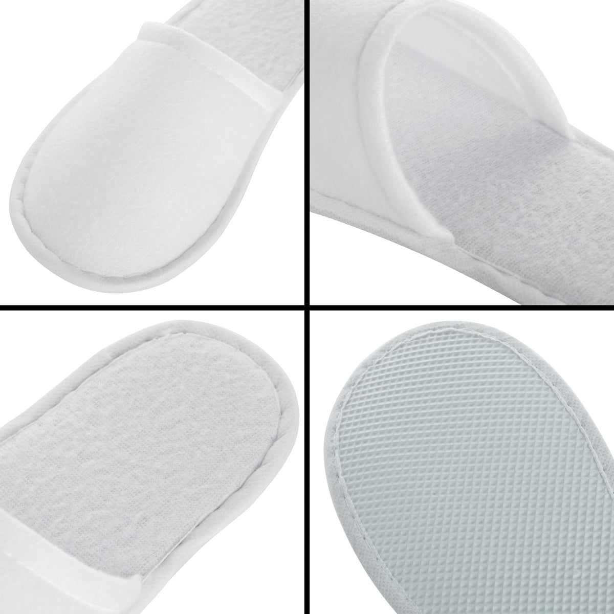Juvale Disposable Guest Slippers, White, Medium, Pack of 24