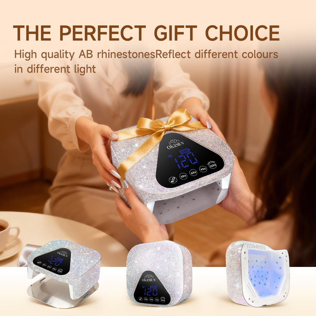 UV LED Nail Lamp with UV Gloves, Rechargeable Gel Polish Dryer